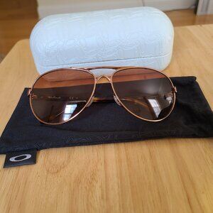 Oakley Feedback Aviator Sunglasses 59-13 Rose Gold Brown OO4079-01